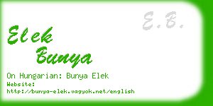 elek bunya business card